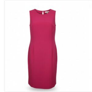 Allison Woods Shift Dress Women’s 24W Hot Pink Sleeveless Zip Career Work EUC